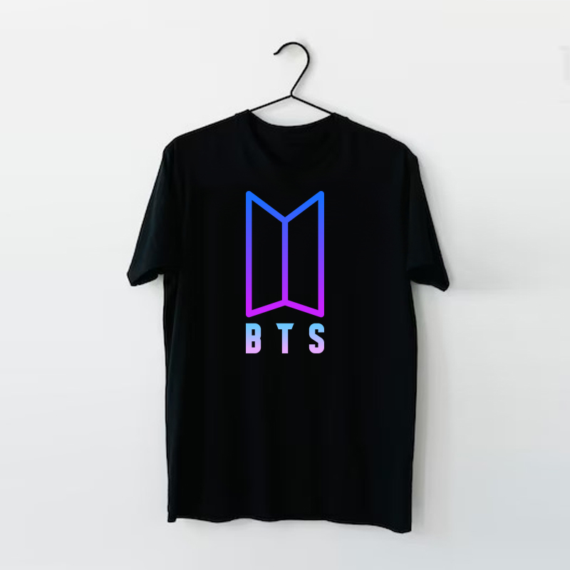 BTS Bliss Collection, Black BTS logo for white t-shirt, BTS T-Shirt