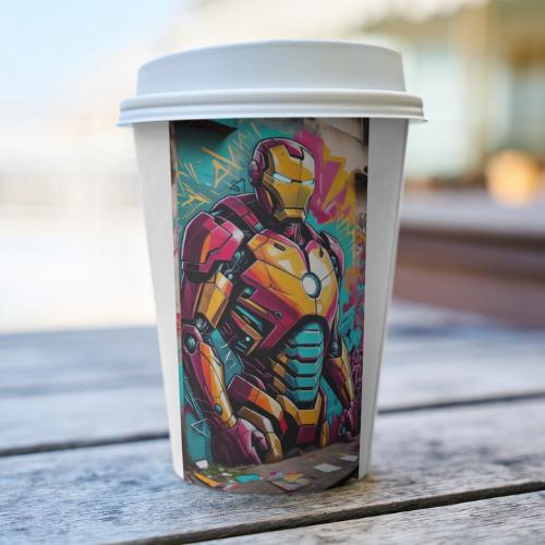 Colourful Ironman Paper coffee mug
